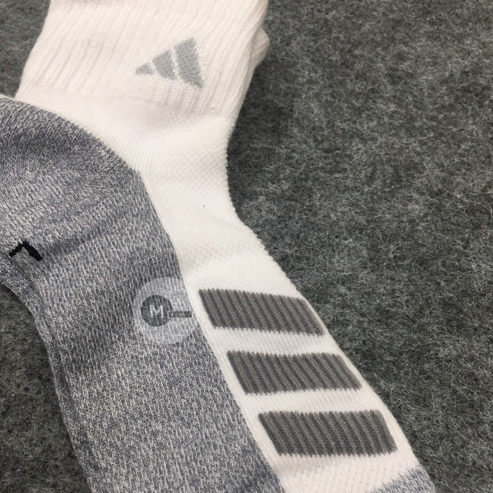 Tất Vớ ADIDAS Thể Thao Trắng Đen Vải Dệt Kim Cổ Trung - Đá Bóng Đi Tập Đi Chơi