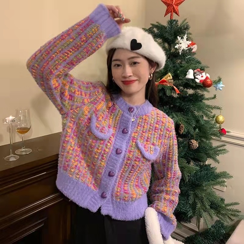 Áo Khoác Cardigan Dệt Kim Thời Trang Thu Đông Cho Nữ