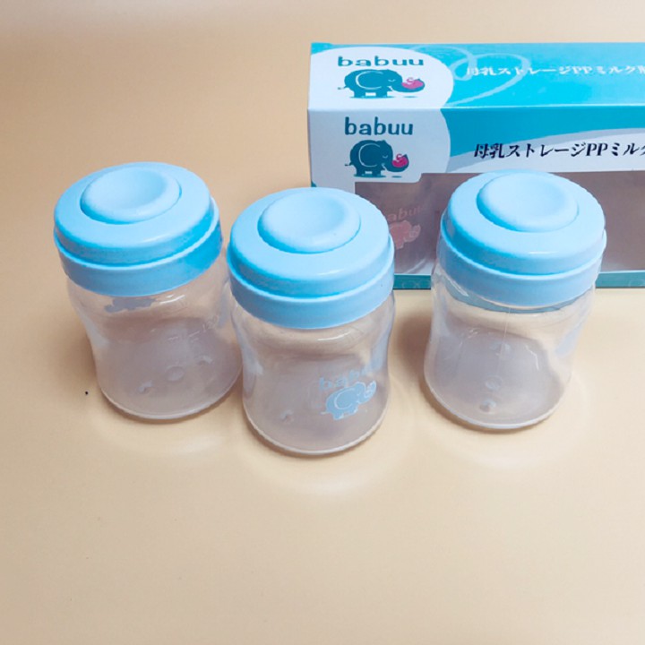 Bộ trữ sữa 3 bình cổ rộng Babuu Baby Nhật Bản 120ml
