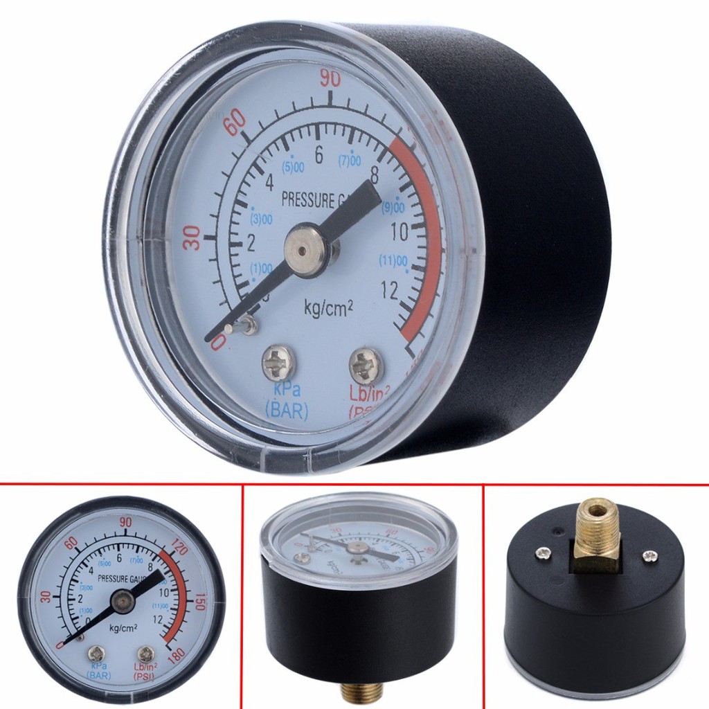 Đồng Hồ Đo Áp Suất Không Khí Thủy Lực 0-180PSI 0-12 Thanh 1 / 8 "Tiện Dụng