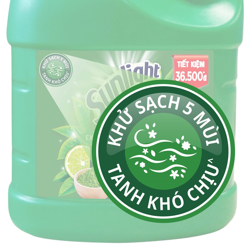 Nước rửa chén Sunlight Matcha Trà Nhật chai 3.6kg (MỚI)