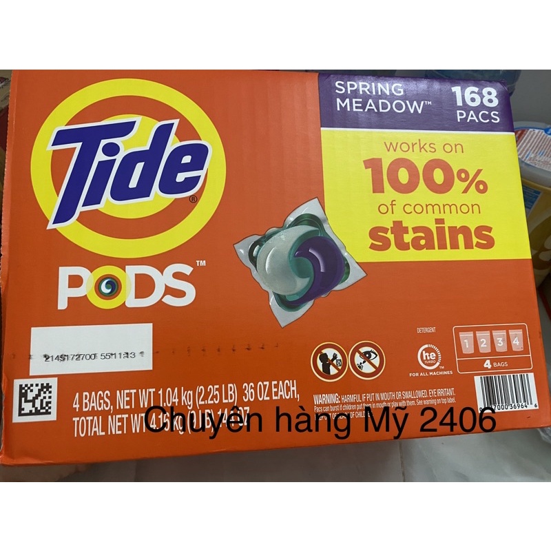 Viên giặt xả Tide Pods 3in1 bịch lẻ 42 viên