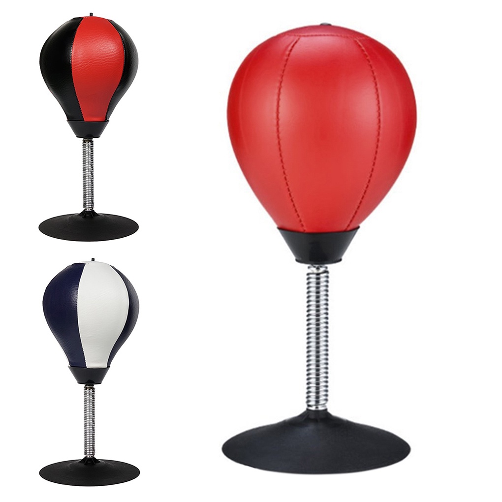 [Mapde] PU Leather Desktop Punching Bag Kids Toy Sports Home Office Stress Relief Table Training Boxing Ball