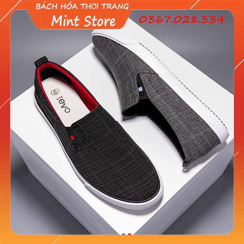 (FULLBOX) GIÀY LƯỜI VẢI NAM LEYO KẺ SỌC ĐẾ NHẸ ÊM VẢI MỀM THOÁNG KHÍ DỄ DÀNG PHỐI ĐỒ G 79