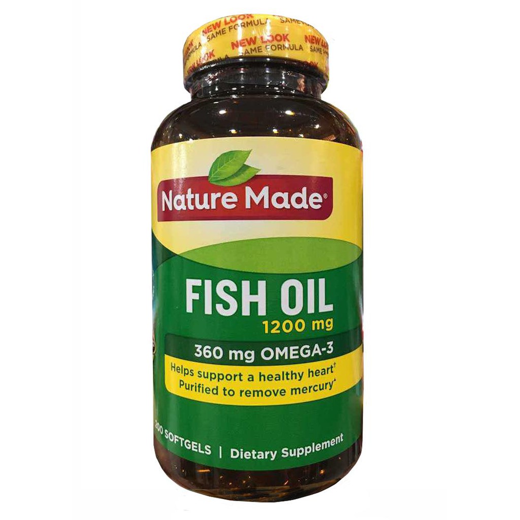 Dầu cá Omega 3 Nature Made Fish oil 1200mg hộp 200 viên