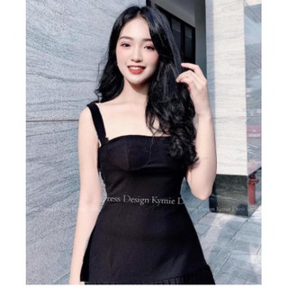 [Mua nhiều giảm giá] Đầm dây tầng váy xếp ly