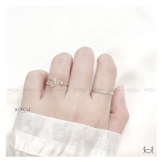 Nhẫn Bạc, Kitty Ring, Mèo Kitty Nơ Đá Siêu Cute, XoCu