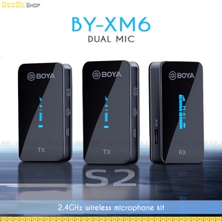 BOYA BY-XM6-S2 - Micro Không Dây True-Wireless Cho Smartphone, Cameras, Thu Âm, Làm Vlog, Phỏng Vấn (Bản 2 Mic)