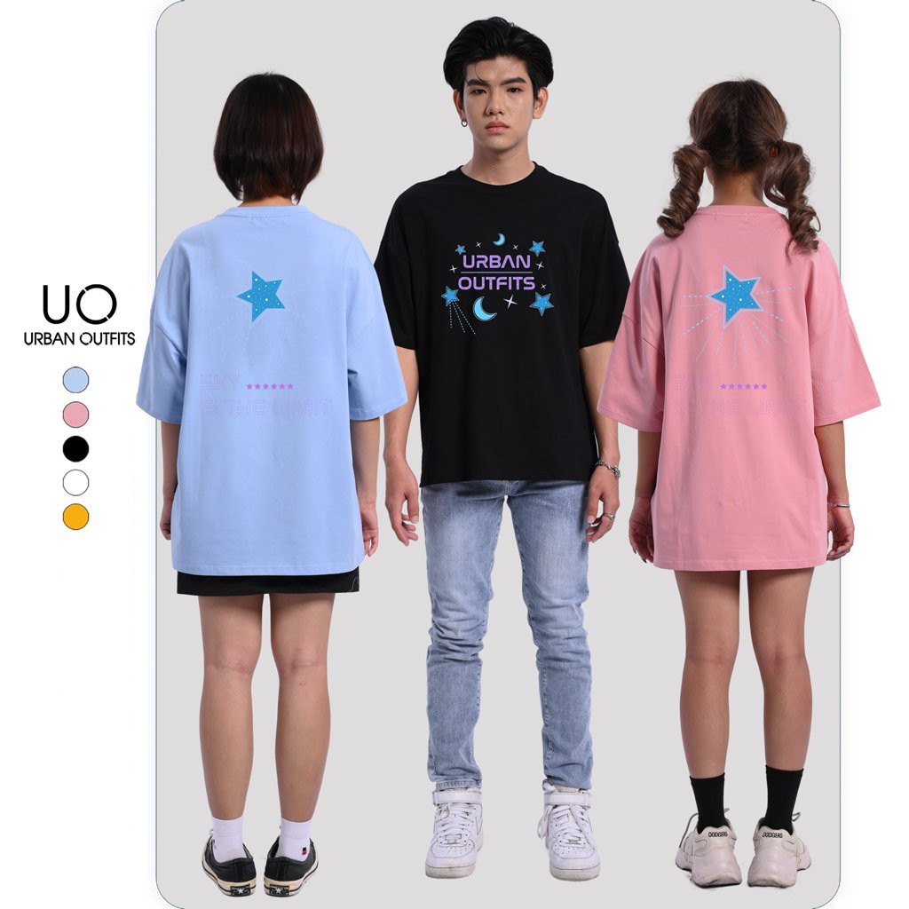 Áo Thun Tay Lỡ Nữ Nam Form Rộng URBAN OUTFITS In Sky Is The Limit ATO45 Cotton 4 Chiều Local Brand