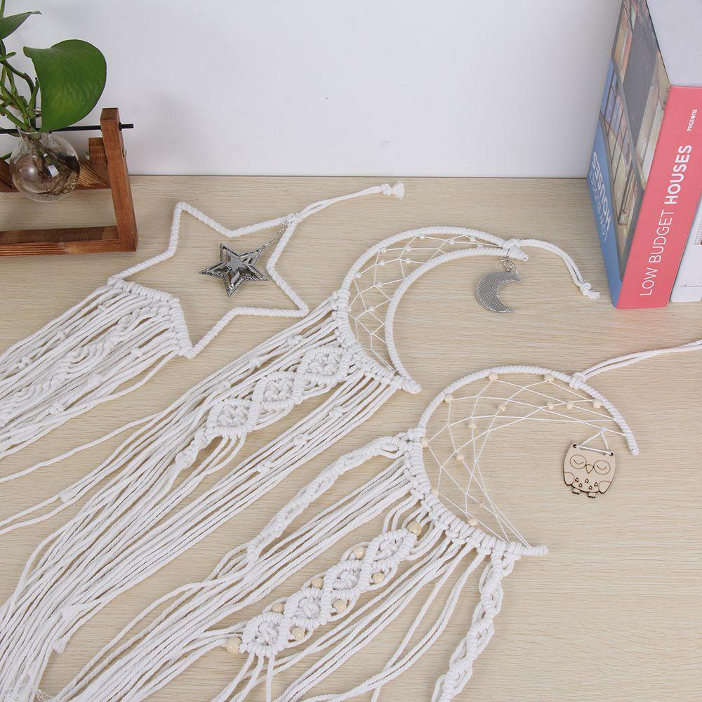 KUNHEV Thảm Dệt Kim Treo Tường Trang Trí Nhà Cửa Hình Chim Cú / Trăng Sao|Thảm Treo Tường Trang Trí Nội Thất Đẹp Mắt