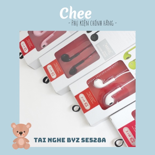 Tai nghe có dây BYZ SE528A chính hãng, âm thanh êm, có mic, 3.5mm dành cho Android/ IOS /Samsung / Iphone Chee Phụ kiện