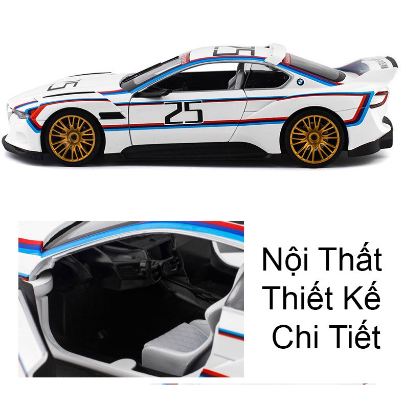 MÔ HÌNH XE Ô TÔ BMW 3.0 CSL HOMMAGE R Đúc Kim Loại tỷ lệ 1:24