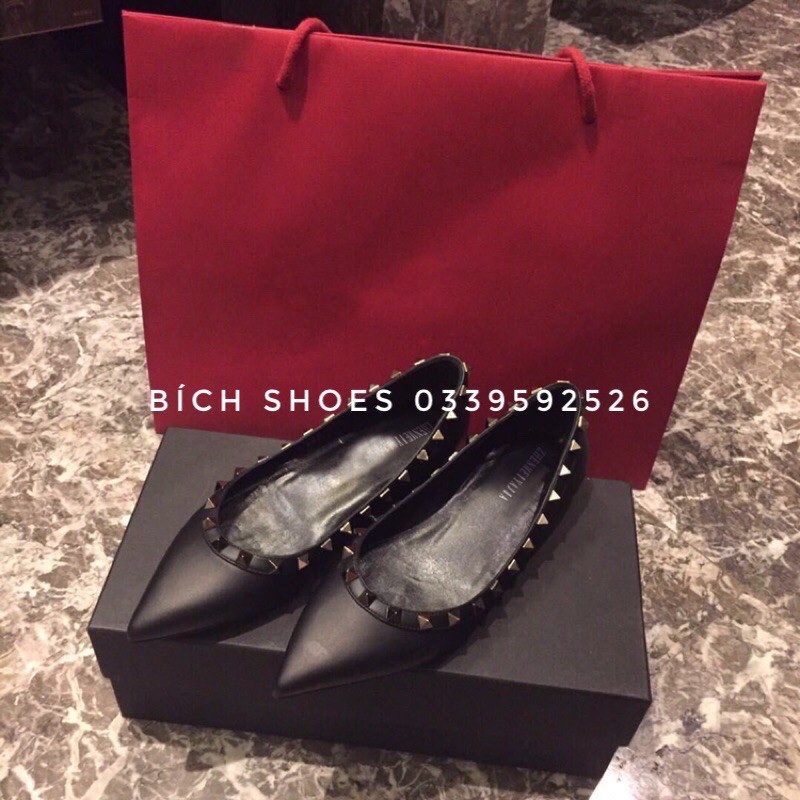 Giầy búp bê BSX, mũi nhọn dính đinh đế bằng cá tính, phong cách Hàn Quốc | BigBuy360 - bigbuy360.vn