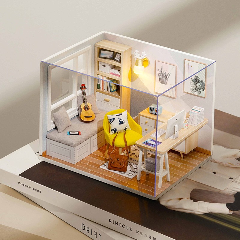 Mô hình nhà búp bê DIY Doll House Miniature_ SUNSHINE-STUDY _Tặng TẤM CHE BỤI + KEO