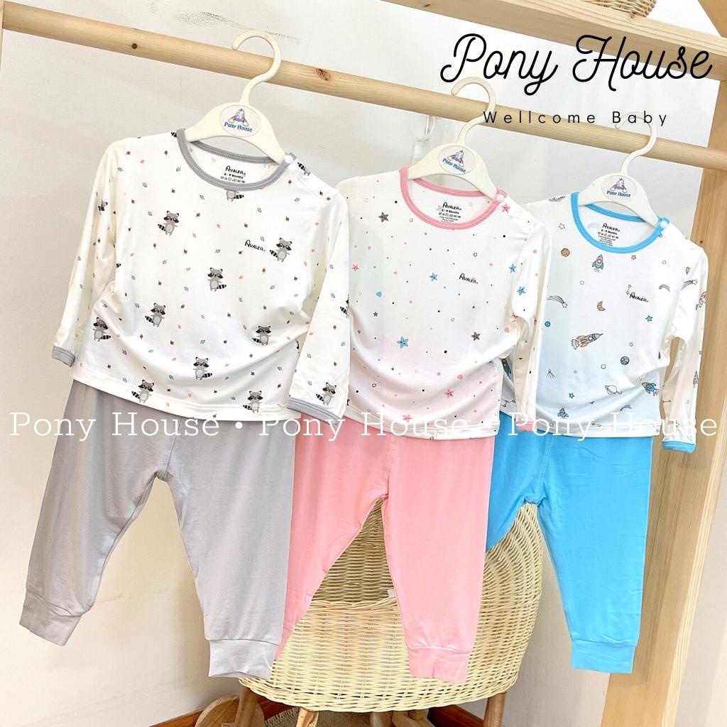 Bộ Quần Áo Dài Tay Avaler Cài Vai Chất Sợi Tre Siêu Mềm Mịn Cho Bé Trai, Bé Gái Size 6-9M Đến 2-3Y
