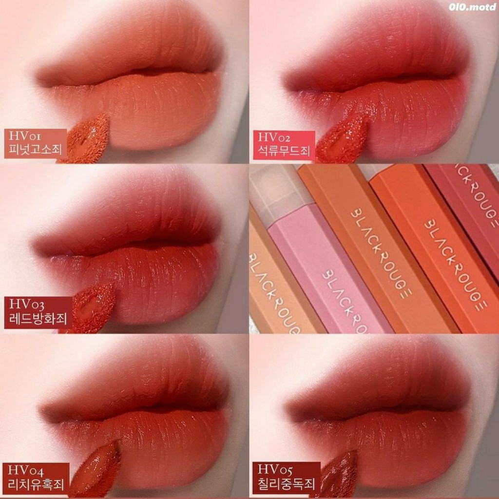 Son kem,Son Kem Lì Mịn Mượt Nhẹ Môi Black Rouge Half N Half Water Velvet-Son Kem Lì Hàng Cao Cấp Không Chì, Lâu trôi. | BigBuy360 - bigbuy360.vn