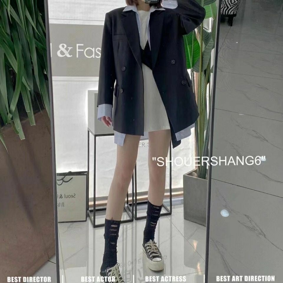 Vớ Cotton Cổ Cao Rách Gối Thời Trang Thu Đông Đường Phố Cá Tính