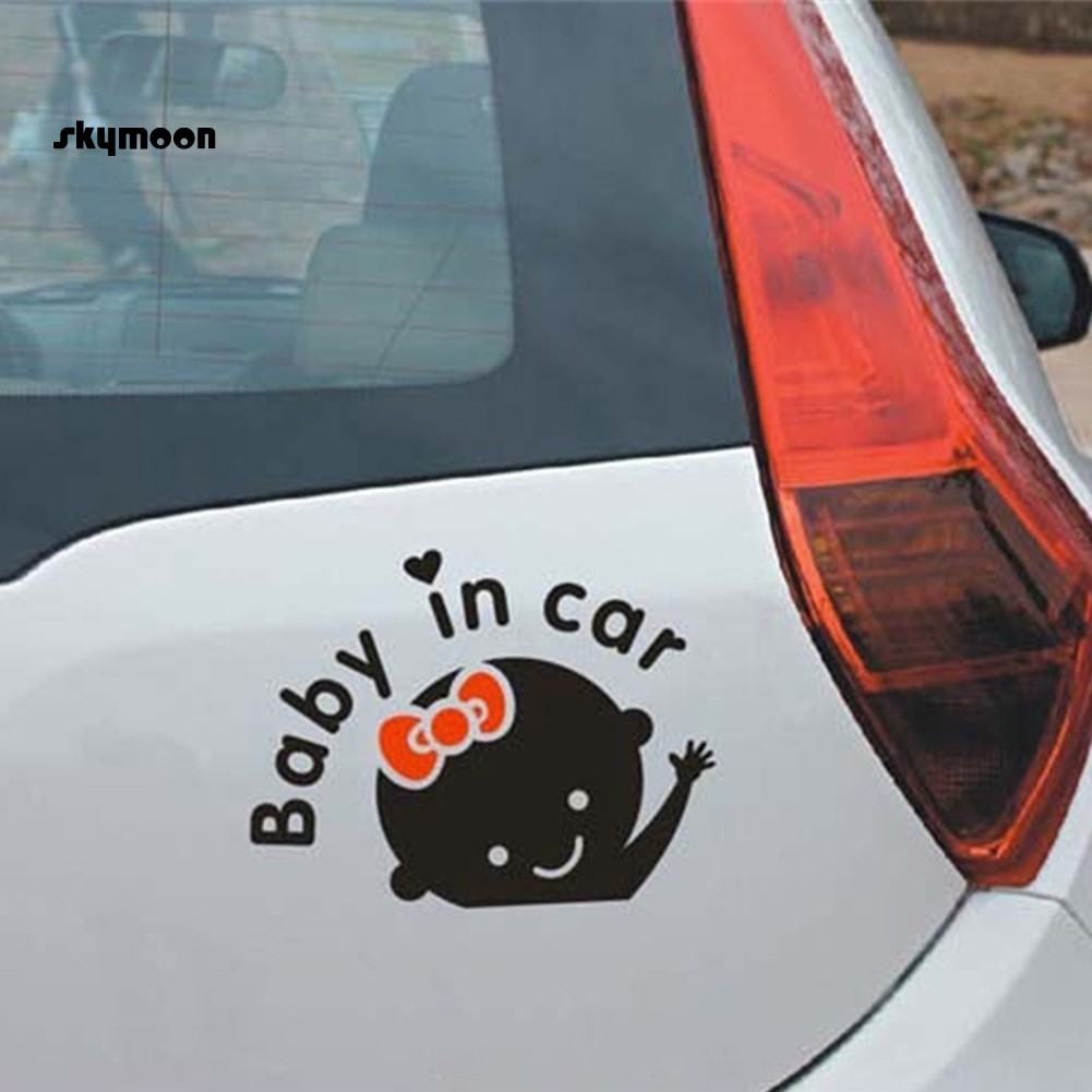 Sticker dán xe hơi kiểu phản quang in chữ Baby In Car dễ thương