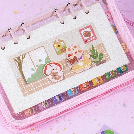 Set Sticker Xấp 30 Miếng Lớn Phong Cảnh và Gấu Thỏ