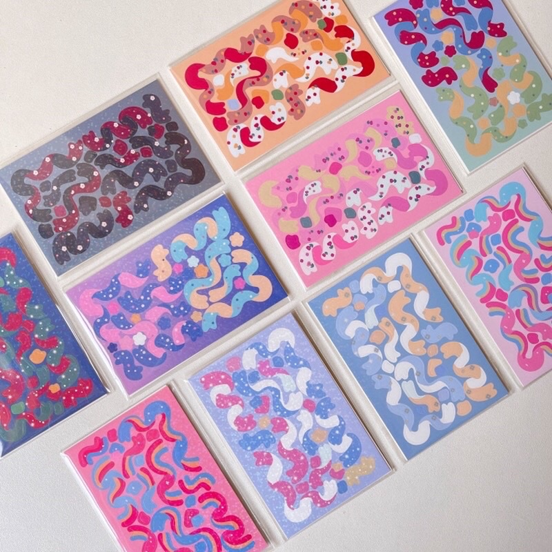 Stickers hình ruy băng lấp lánh decor sổ