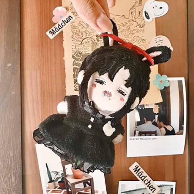 [OUTFIT DOLL 10CM] Đầm lông cừu đen