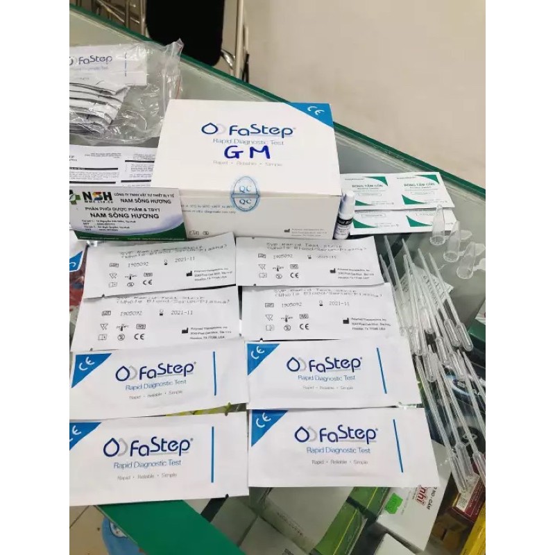 Combo 3 Bộ que test thử nhanh,bộ xét nghiệm chẩn đoán tại nhà virus HP dạ dày viêm gan B HBsAg viêm gan C Fastep