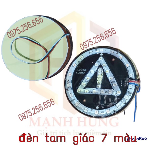 đèn led xoay 7 mầu Tam Giác 10cm