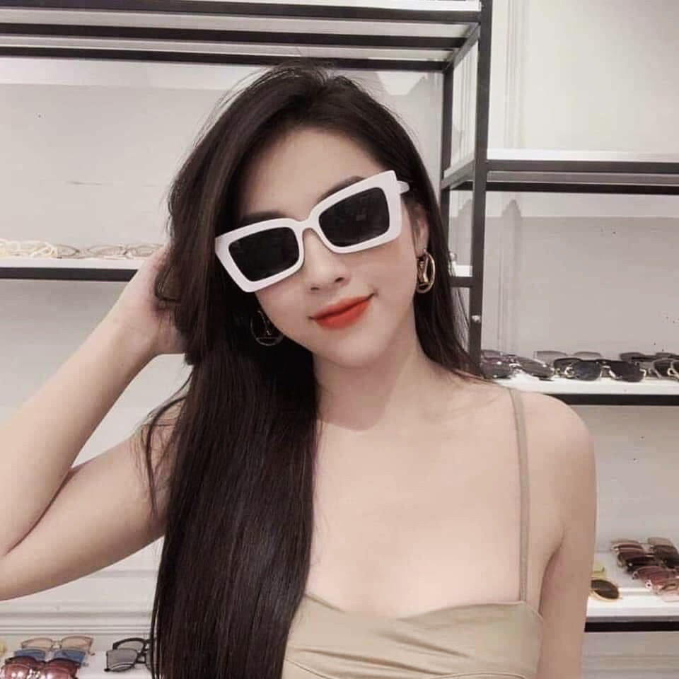 Kính Mắt Mèo❤️Kính Mát Nữ Đi Biển Form Vuông Màu Trắng Siêu Xinh Phong Cách Thời Trang Hàn Quốc Chống Tia UV [Mẫu Hot] | BigBuy360 - bigbuy360.vn
