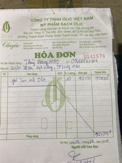 Combo 10 chai gel tan mỡ olic ( bao hàng chính hảng cty 100%) date mới