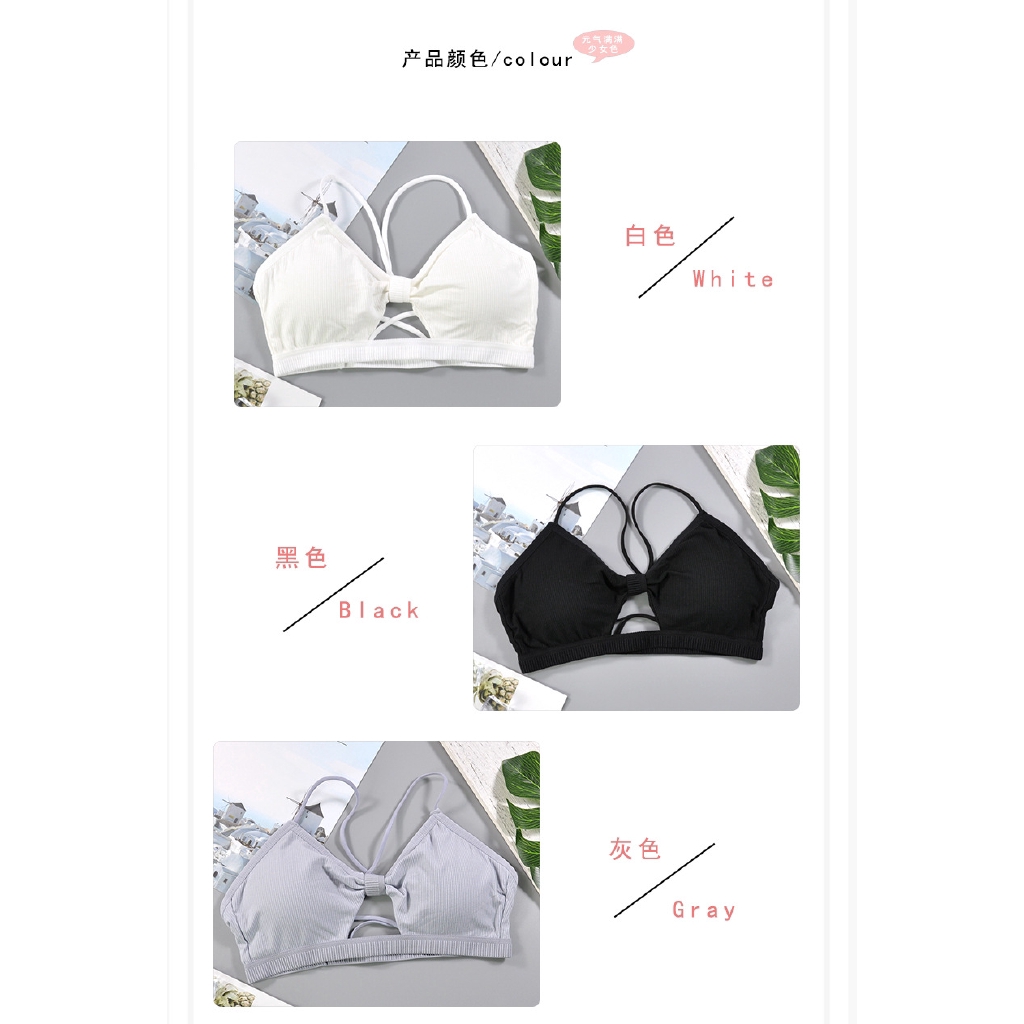 Women's fashion cut-out solid color suspender bra