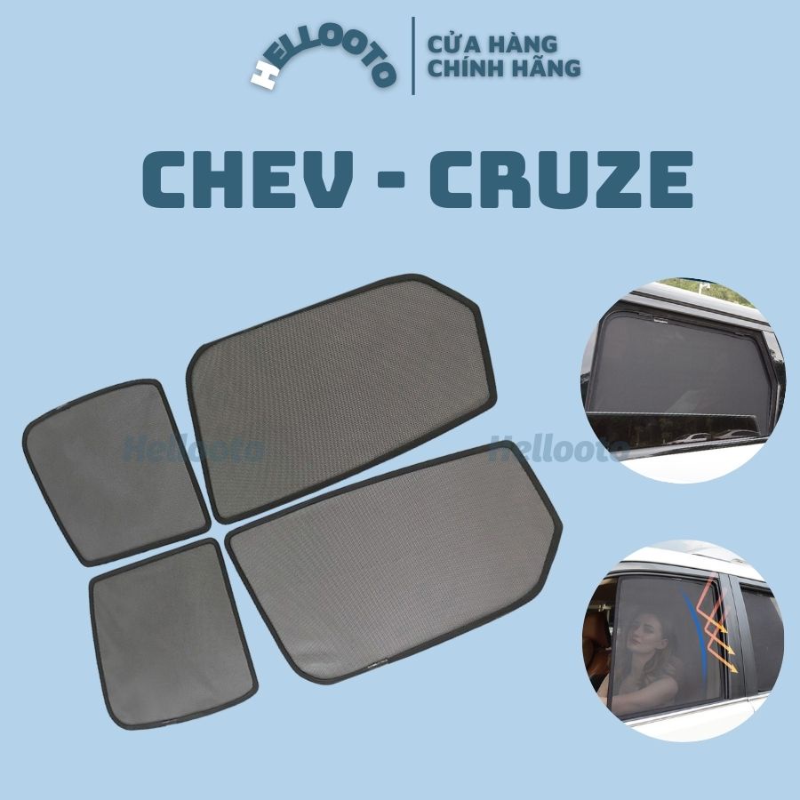 Rèm che nắng nam châm xe Cruze đời 2009 đến 2019+ khay rèm,.Bộ 4 tấm chắn nắng chuẩn form xe, nam châm hút mạnh