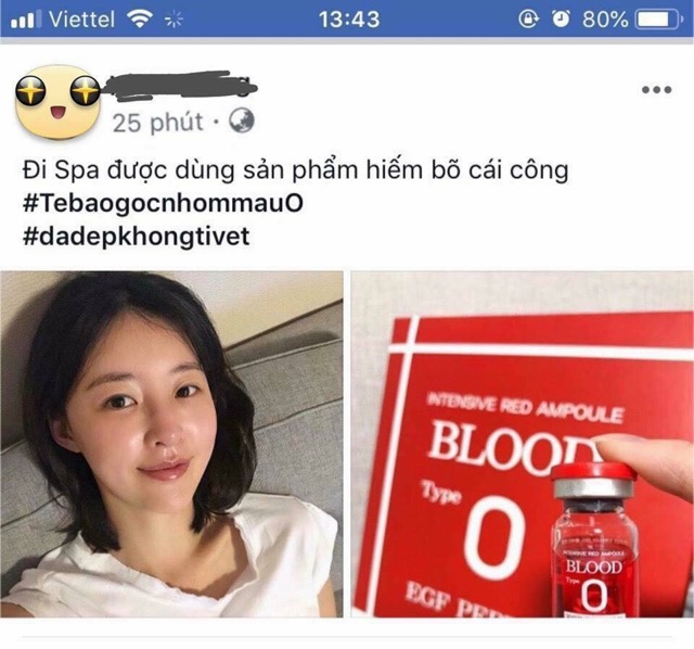 Tế bào gốc huyết thanh tiểu cầu nhóm máu o