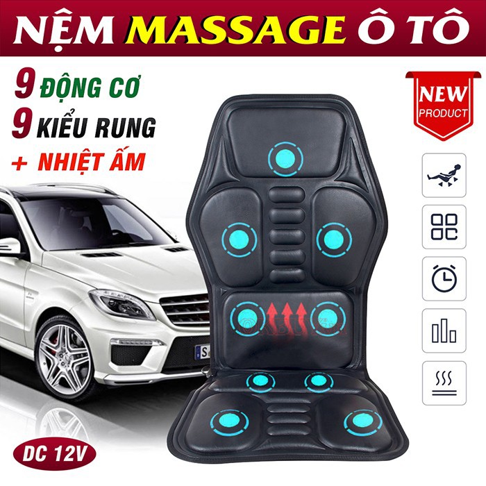 [Chính hãng] Ghế nệm massage ô tô có nhiệt sưởi Ming Zhen 308 - 12V