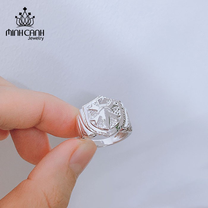 Nhẫn Bạc Nam Hình Khiên Kiếm Không Đá - Minh Canh Jewelry