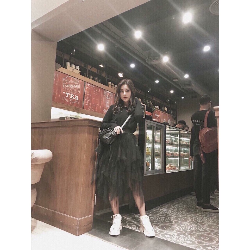 chân váy voan ( đen) 40-90kg