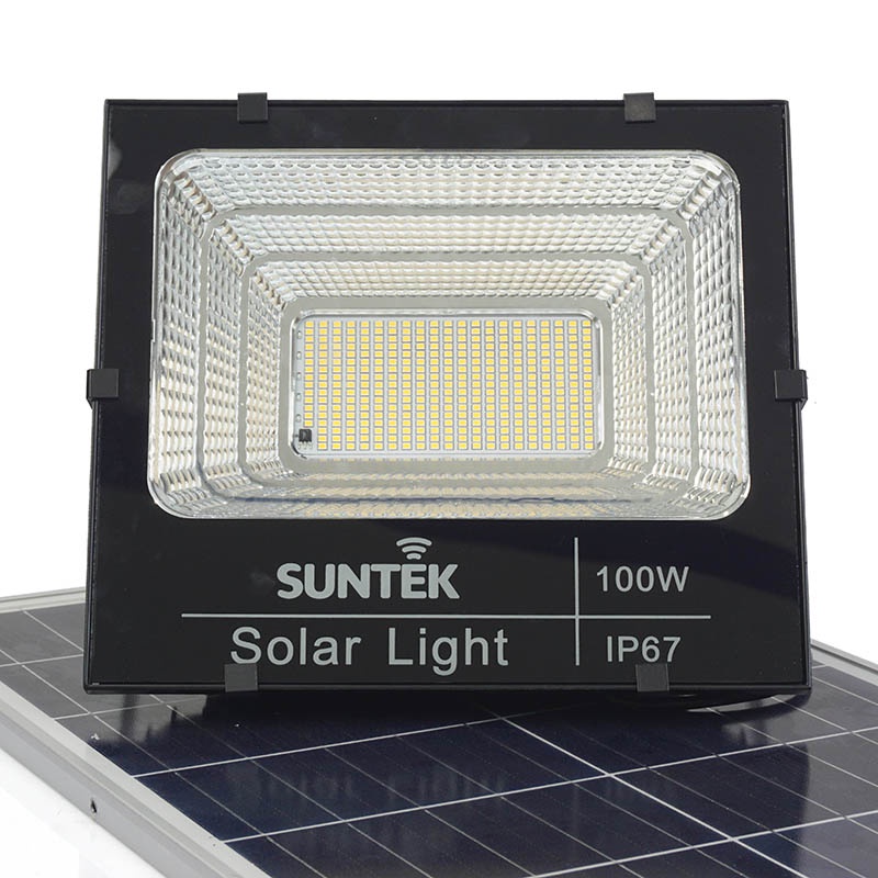 Đèn Pha Năng Lượng Mặt Trời SUNTEK LED Solar Light 100W - Ánh sáng Trắng/Vàng - Hàng Chính Hãng - Bảo hành 2 năm 1 đổi 1