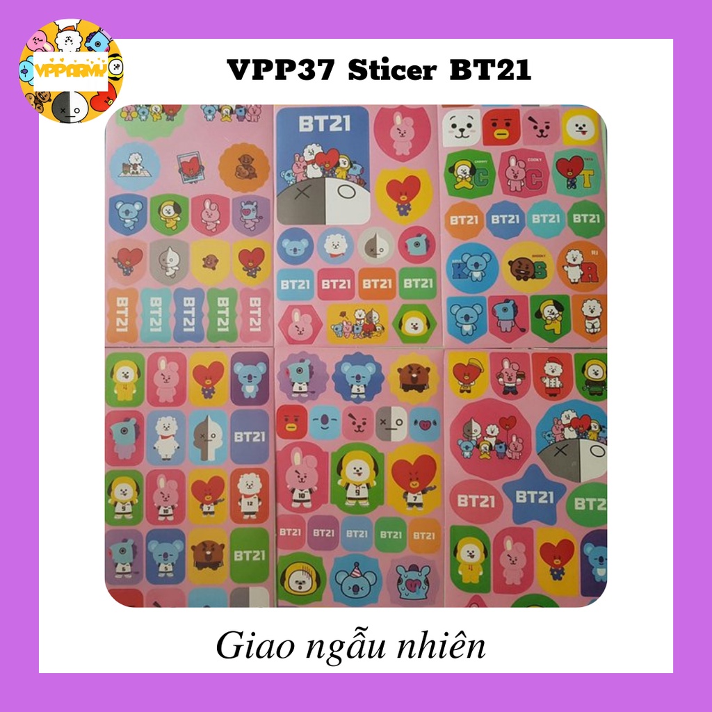 [VPP ARMY] VPP37 Sticker hình dán nhân vật BT21  giao mẫu ngẫu nhiên