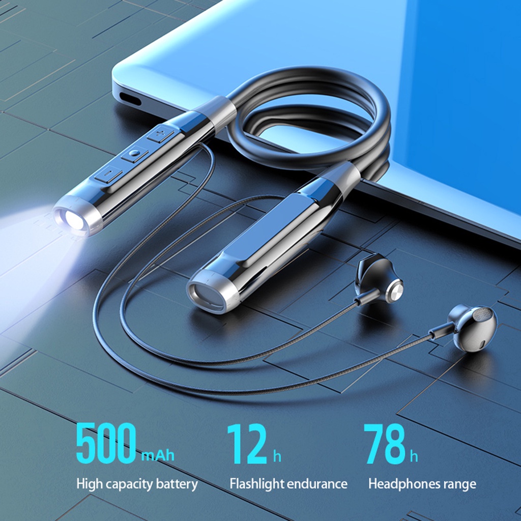 Tai nghe bluetooth thể thao có đèn pin cho điện thoại thông minh
