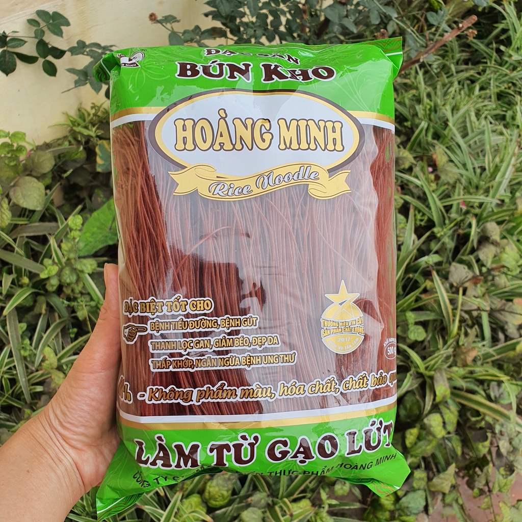 Bún Khô Làm Từ Gạo Lứt Đỏ Hoàng Minh 250G - 500G Ăn Kiêng Giảm Cân Eatclean