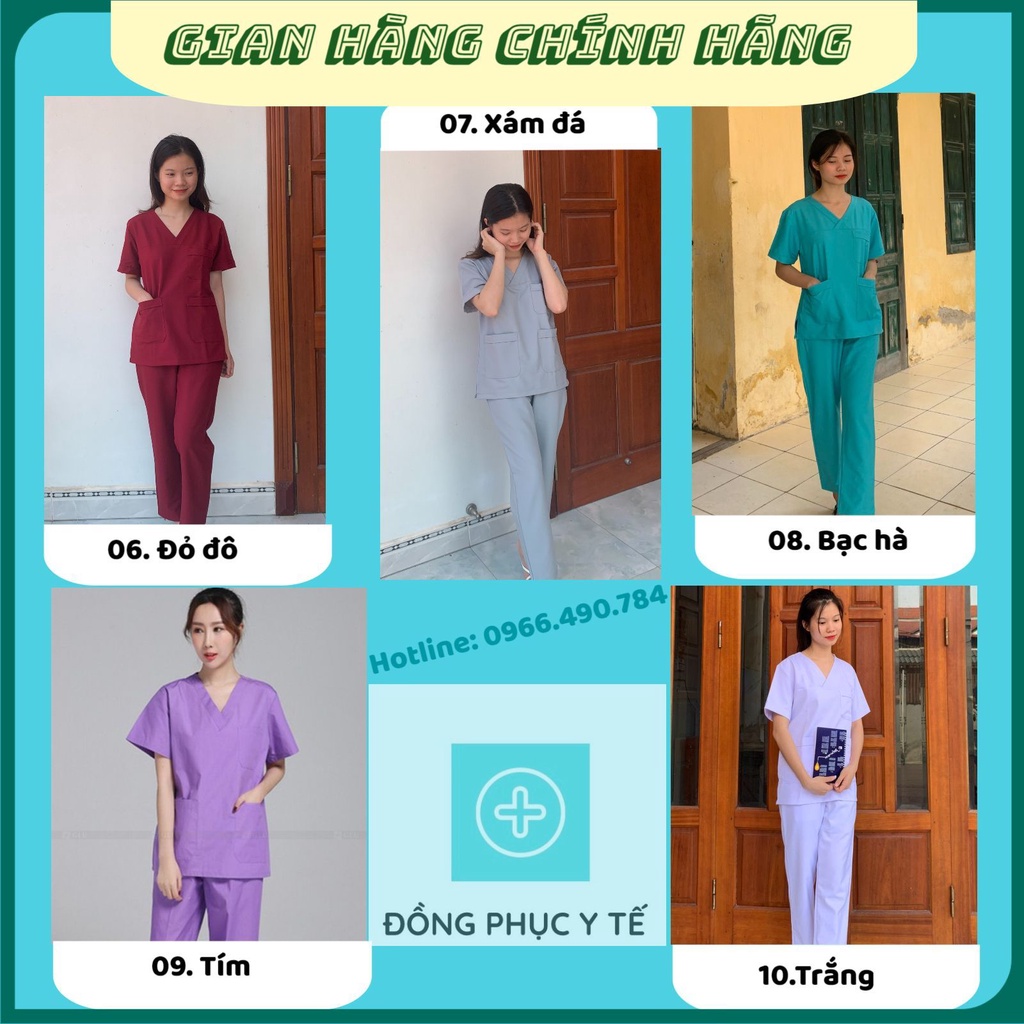 Bộ Scrubs Bác Sĩ Cổ Tim, Đồng Phục Y Tế Cao Cấp