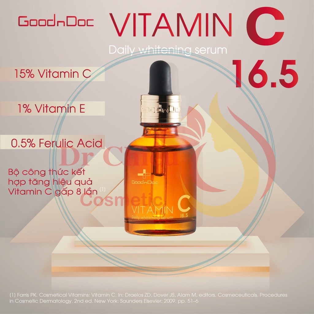 Tinh chất dưỡng sáng mờ thâm nám Goodndoc Vitamin C-16.5 Daily Whitening Serum