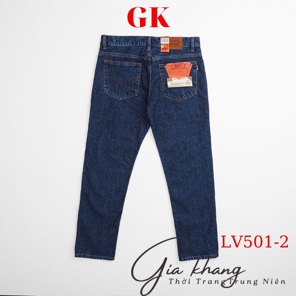 Quần jeans ống suông trung niên, chất cottton không co giản, vải chính phẩm cao cấp, không phai màu,không xụ lông