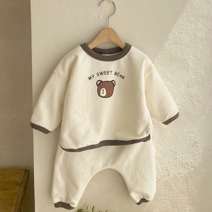 Bộ Áo Sweater In Hình Gấu Hoạt Hình Phong Cách Hàn Quốc Thời Trang Mùa Thu 2022 Cho Bé