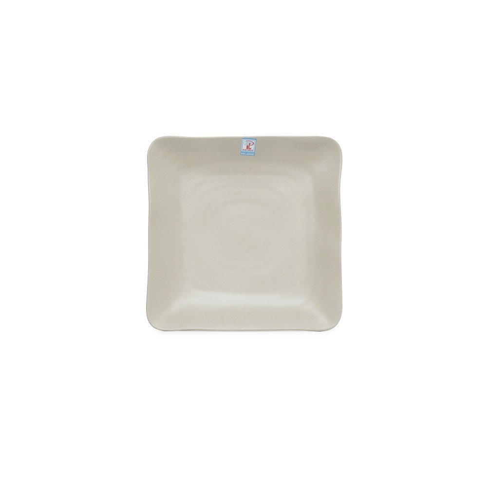 Dĩa vuông size trung (19.7cm) nhựa Melamine Nhám Nâu/Xám (DV118N)