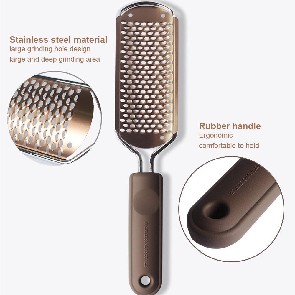 Dụng cụ chà gót chân loại bỏ vết chai bằng thép không gỉ I9U7 E2Q6 J2V1 M2H5 L0Q0