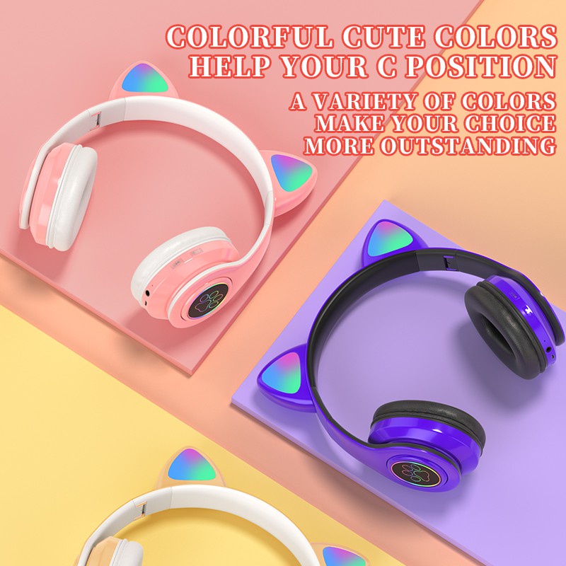 Tai Nghe Mèo Cute Bluetooth 5.0 Có Micro Chuyên Livestream B39 LED RGB 12 Chế Độ EQ – BH 12 Tháng - Phụ Kiện AZ