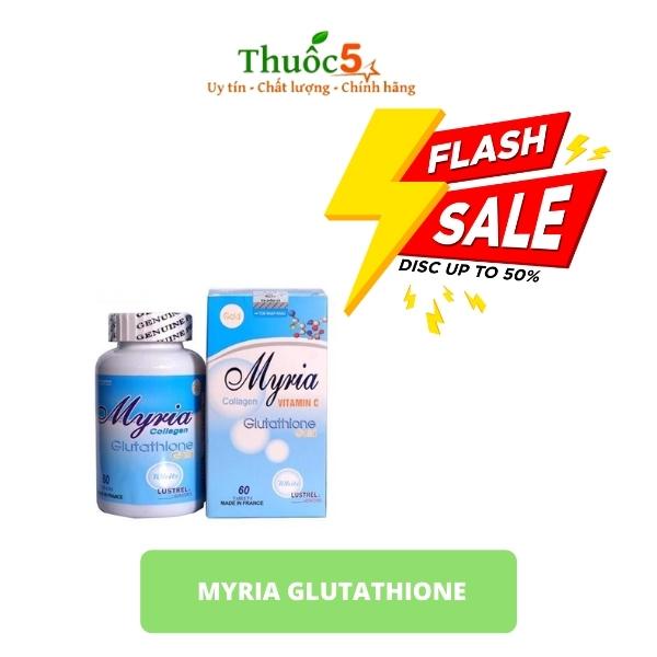 Myria Glutathione bổ sung Collagen giúp làm mịn da, xóa mờ nếp nhăn 60 viên