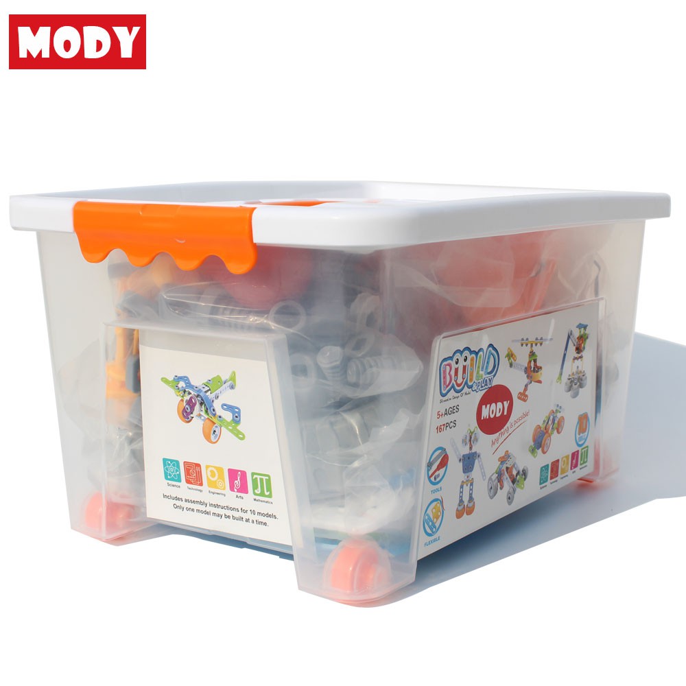 Bộ đồ chơi trẻ em xây dựng và lắp ráp giáo dục STEAM 5 trong 1 sử dụng pin Mody M91748 – 167 chi tiết