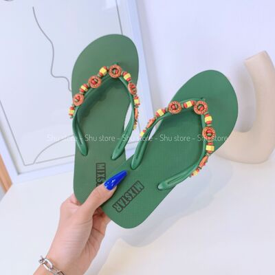 DÉP KẸP XỐP QUAI ĐÍNH HAT GỖ
