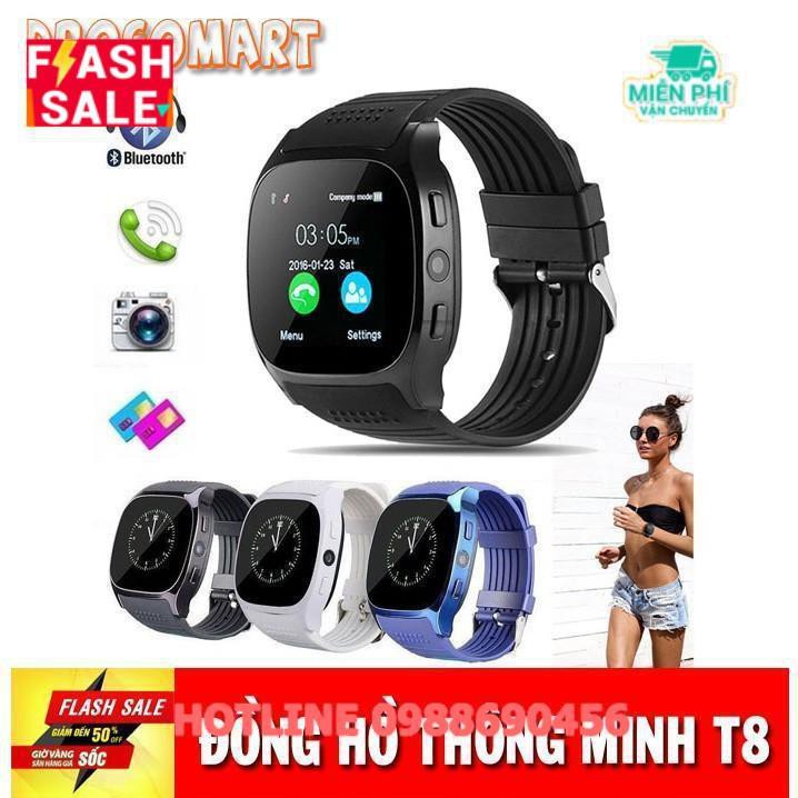 Đồng hồ điện thoại thông minh T8 Nghe gọi 2 chiều Có Camera chụp ảnh SmartWatch T8
